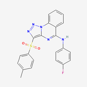 molecular formula C22H16FN5O2S B2565514 N-(4-FLUOROPHENYL)-3-(4-METHYLBENZENESULFONYL)-[1,2,3]TRIAZOLO[1,5-A]QUINAZOLIN-5-AMINE CAS No. 904576-13-2