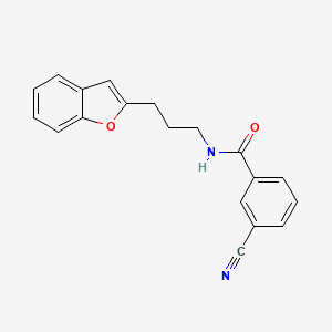 N-(3-(benzofuran-2-yl)propyl)-3-cyanobenzamide