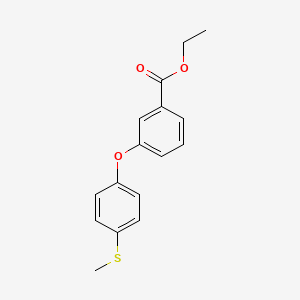 molecular formula C16H16O3S B2565523 Ethyl 3-[4-(methylsulfanyl)phenoxy]benzenecarboxylate CAS No. 866153-76-6