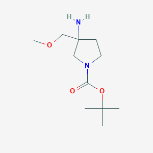 molecular formula C11H22N2O3 B2565535 Tert-butyl 3-amino-3-(methoxymethyl)pyrrolidine-1-carboxylate CAS No. 1780307-20-1