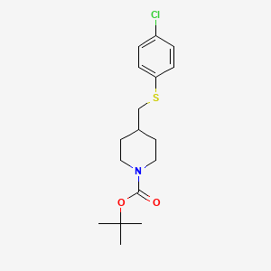 molecular formula C17H24ClNO2S B2565536 tert-Butyl 4-(((4-chlorophenyl)thio)methyl)piperidine-1-carboxylate CAS No. 1289387-54-7
