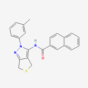 molecular formula C23H19N3OS B2565546 N-[2-(3-methylphenyl)-2H,4H,6H-thieno[3,4-c]pyrazol-3-yl]naphthalene-2-carboxamide CAS No. 391866-40-3