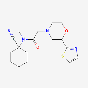 molecular formula C17H24N4O2S B2565547 N-(1-cyanocyclohexyl)-N-methyl-2-[2-(1,3-thiazol-2-yl)morpholin-4-yl]acetamide CAS No. 1795071-41-8
