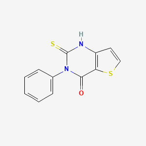 molecular formula C12H8N2OS2 B2565548 2-mercapto-3-phenylthieno[3,2-d]pyrimidin-4(3H)-one CAS No. 338751-59-0