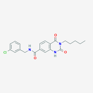 molecular formula C21H22ClN3O3 B2565561 N-(3-chlorobenzyl)-2,4-dioxo-3-pentyl-1,2,3,4-tetrahydroquinazoline-7-carboxamide CAS No. 892262-78-1