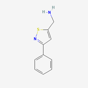 molecular formula C10H10N2S B2565562 (3-Phenyl-1,2-thiazol-5-yl)methanamine CAS No. 1367943-38-1