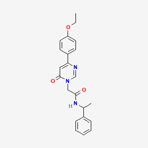2-(4-(4-ethoxyphenyl)-6-oxopyrimidin-1(6H)-yl)-N-(1-phenylethyl)acetamide