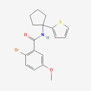 2-bromo-5-methoxy-N-(1-(thiophen-2-yl)cyclopentyl)benzamide