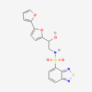molecular formula C16H13N3O5S2 B2565626 N-(2-{[2,2'-bifuran]-5-yl}-2-hydroxyethyl)-2,1,3-benzothiadiazole-4-sulfonamide CAS No. 2320547-72-4