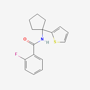 2-fluoro-N-(1-(thiophen-2-yl)cyclopentyl)benzamide