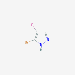 molecular formula C3H2BrFN2 B2565642 3-bromo-4-fluoro-1H-pyrazole CAS No. 1621526-49-5