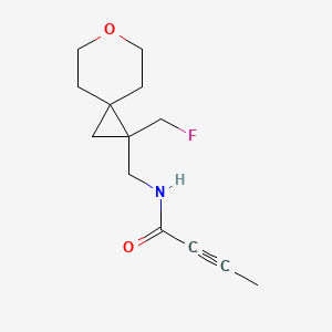 molecular formula C13H18FNO2 B2565643 N-[[2-(Fluoromethyl)-6-oxaspiro[2.5]octan-2-yl]methyl]but-2-ynamide CAS No. 2411256-50-1