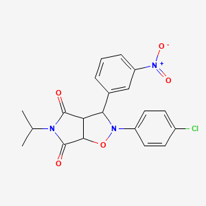 2-(4-chlorophenyl)-5-isopropyl-3-(3-nitrophenyl)dihydro-2H-pyrrolo[3,4-d]isoxazole-4,6(5H,6aH)-dione