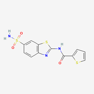 molecular formula C12H9N3O3S3 B2565646 N-(6-sulfamoyl-1,3-benzothiazol-2-yl)thiophene-2-carboxamide CAS No. 301858-93-5