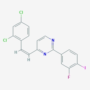 4-[(Z)-2-(2,4-dichlorophenyl)ethenyl]-2-(3-fluoro-4-iodophenyl)pyrimidine