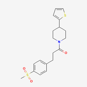 3-(4-(Methylsulfonyl)phenyl)-1-(4-(thiophen-2-yl)piperidin-1-yl)propan-1-one