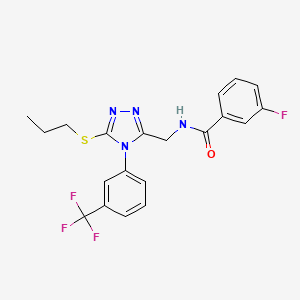 3-fluoro-N-((5-(propylthio)-4-(3-(trifluoromethyl)phenyl)-4H-1,2,4-triazol-3-yl)methyl)benzamide