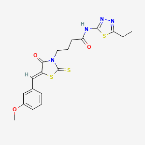 N-(5-ethyl-1,3,4-thiadiazol-2-yl)-4-[(5Z)-5-[(3-methoxyphenyl)methylidene]-4-oxo-2-sulfanylidene-1,3-thiazolidin-3-yl]butanamide
