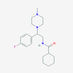 molecular formula C20H30FN3O B2565697 N-(2-(4-fluorophenyl)-2-(4-methylpiperazin-1-yl)ethyl)cyclohexanecarboxamide CAS No. 906160-27-8