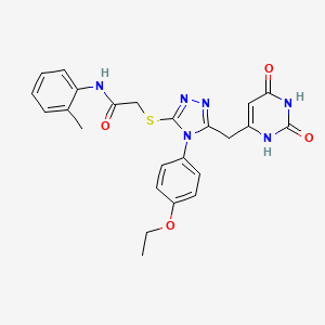 2-((5-((2,6-dioxo-1,2,3,6-tetrahydropyrimidin-4-yl)methyl)-4-(4-ethoxyphenyl)-4H-1,2,4-triazol-3-yl)thio)-N-(o-tolyl)acetamide