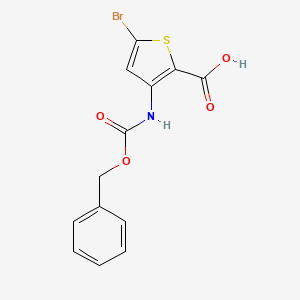 molecular formula C13H10BrNO4S B2565705 5-Bromo-3-(phenylmethoxycarbonylamino)thiophene-2-carboxylic acid CAS No. 2287273-60-1