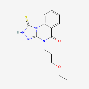 B2565710 4-(3-ethoxypropyl)-1-sulfanyl-4H,5H-[1,2,4]triazolo[4,3-a]quinazolin-5-one CAS No. 746608-43-5