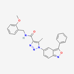 molecular formula C25H21N5O3 B2565713 N-[(2-methoxyphenyl)methyl]-5-methyl-1-(3-phenyl-2,1-benzoxazol-5-yl)-1H-1,2,3-triazole-4-carboxamide CAS No. 950286-92-7