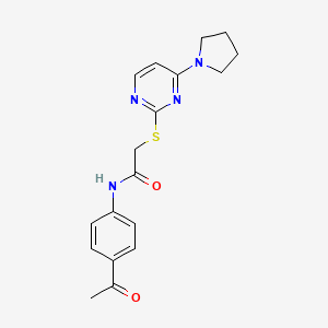 N-(4-acetylphenyl)-2-((4-(pyrrolidin-1-yl)pyrimidin-2-yl)thio)acetamide