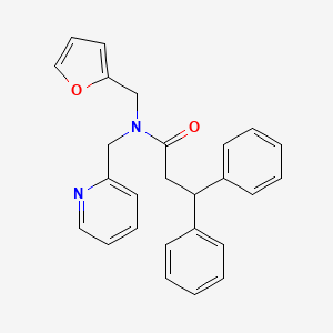 N-(furan-2-ylmethyl)-3,3-diphenyl-N-(pyridin-2-ylmethyl)propanamide