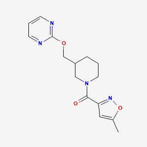(5-Methyl-1,2-oxazol-3-yl)-[3-(pyrimidin-2-yloxymethyl)piperidin-1-yl]methanone