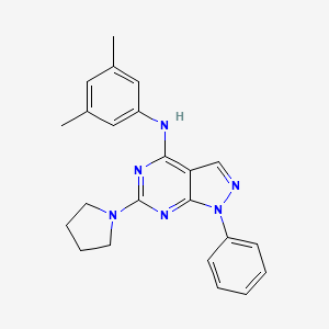 molecular formula C23H24N6 B2565731 N-(3,5-dimethylphenyl)-1-phenyl-6-(pyrrolidin-1-yl)-1H-pyrazolo[3,4-d]pyrimidin-4-amine CAS No. 946217-59-0