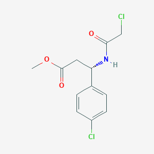 molecular formula C12H13Cl2NO3 B2565747 Methyl (3S)-3-[(2-chloroacetyl)amino]-3-(4-chlorophenyl)propanoate CAS No. 2223075-21-4