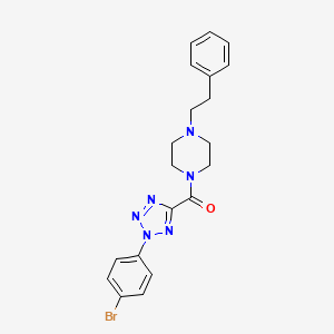 molecular formula C20H21BrN6O B2565749 (2-(4-bromophenyl)-2H-tetrazol-5-yl)(4-phenethylpiperazin-1-yl)methanone CAS No. 1396883-32-1