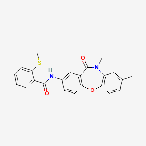 molecular formula C23H20N2O3S B2565756 N-(8,10-dimethyl-11-oxo-10,11-dihydrodibenzo[b,f][1,4]oxazepin-2-yl)-2-(methylthio)benzamide CAS No. 1206994-96-8
