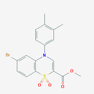 methyl 6-bromo-4-(3,4-dimethylphenyl)-4H-1,4-benzothiazine-2-carboxylate 1,1-dioxide