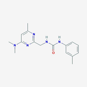 molecular formula C16H21N5O B2565761 1-((4-(Dimethylamino)-6-methylpyrimidin-2-yl)methyl)-3-(m-tolyl)urea CAS No. 1797662-75-9