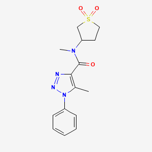 molecular formula C15H18N4O3S B2565770 N-(1,1-dioxidotetrahydrothiophen-3-yl)-N,5-dimethyl-1-phenyl-1H-1,2,3-triazole-4-carboxamide CAS No. 924841-20-3