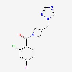 (3-((1H-1,2,4-triazol-1-yl)methyl)azetidin-1-yl)(2-chloro-4-fluorophenyl)methanone