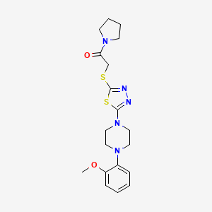 2-((5-(4-(2-Methoxyphenyl)piperazin-1-yl)-1,3,4-thiadiazol-2-yl)thio)-1-(pyrrolidin-1-yl)ethanone
