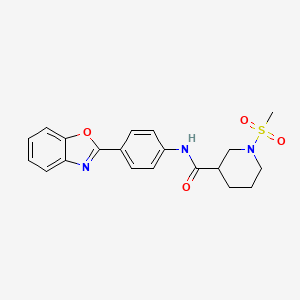 N-(4-(benzo[d]oxazol-2-yl)phenyl)-1-(methylsulfonyl)piperidine-3-carboxamide