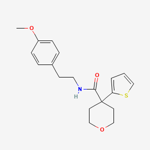 molecular formula C19H23NO3S B2565781 N-[2-(4-methoxyphenyl)ethyl]-4-(thiophen-2-yl)oxane-4-carboxamide CAS No. 877651-08-6