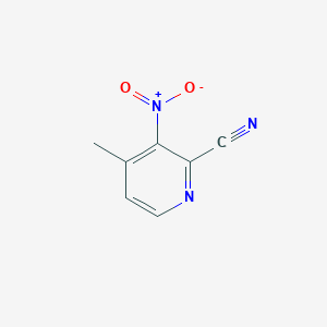 molecular formula C7H5N3O2 B2565790 4-Methyl-3-nitropicolinonitrile CAS No. 1378825-44-5