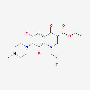 molecular formula C19H22F3N3O3 B025658 Ethyl 6,8-difluoro-1-(2-fluoroethyl)-7-(4-methylpiperazin-1-yl)-4-oxo-1,4-dihydroquinoline-3-carboxylate CAS No. 105078-26-0
