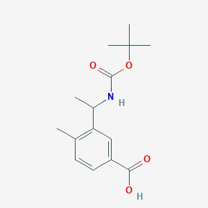 B2565814 4-Methyl-3-[1-[(2-methylpropan-2-yl)oxycarbonylamino]ethyl]benzoic acid CAS No. 2248299-56-9