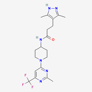 3-(3,5-dimethyl-1H-pyrazol-4-yl)-N-(1-(2-methyl-6-(trifluoromethyl)pyrimidin-4-yl)piperidin-4-yl)propanamide