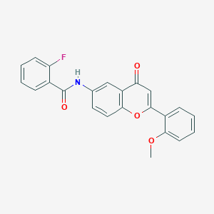 2-fluoro-N-(2-(2-methoxyphenyl)-4-oxo-4H-chromen-6-yl)benzamide