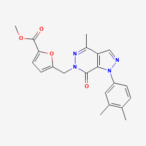 molecular formula C21H20N4O4 B2565838 methyl 5-((1-(3,4-dimethylphenyl)-4-methyl-7-oxo-1H-pyrazolo[3,4-d]pyridazin-6(7H)-yl)methyl)furan-2-carboxylate CAS No. 941884-93-1