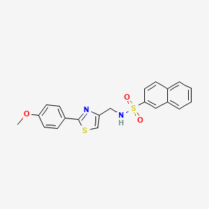 molecular formula C21H18N2O3S2 B2565846 N-((2-(4-methoxyphenyl)thiazol-4-yl)methyl)naphthalene-2-sulfonamide CAS No. 863511-37-9