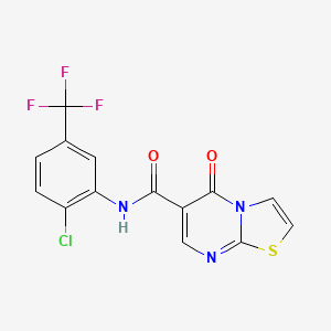 molecular formula C14H7ClF3N3O2S B2565866 N-(2-chloro-5-(trifluoromethyl)phenyl)-5-oxo-5H-thiazolo[3,2-a]pyrimidine-6-carboxamide CAS No. 851944-50-8