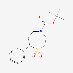molecular formula C16H23NO4S B2565876 tert-butyl 1,1-dioxo-7-phenyl-1lambda6,4-thiazepane-4-carboxylate CAS No. 2320861-43-4
